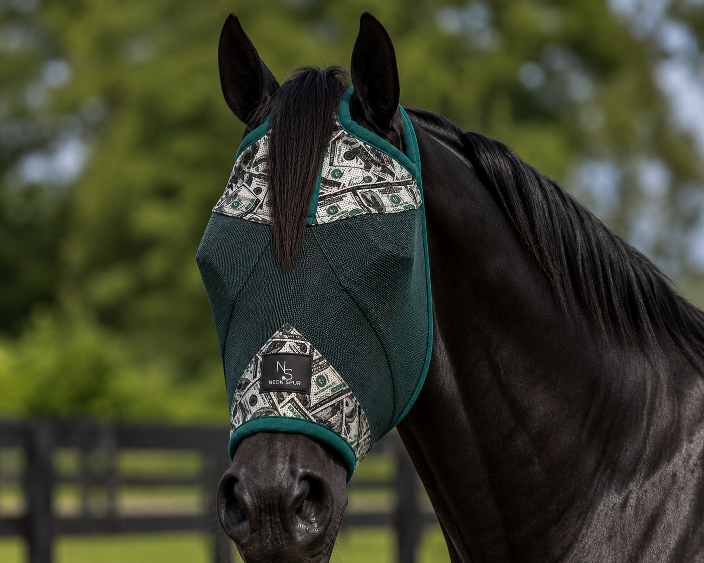 Entry Fees Fly Mask -Green
