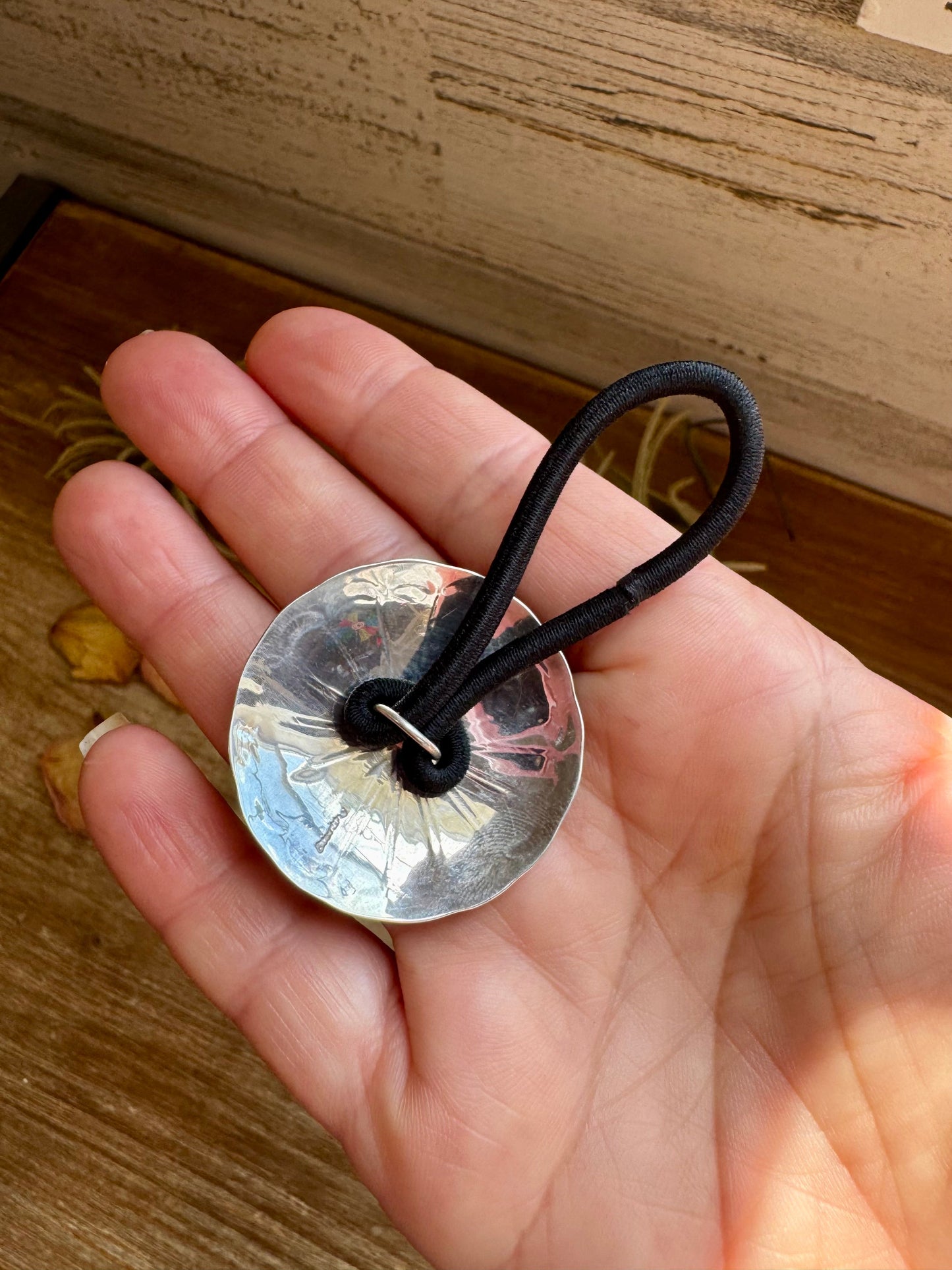 Sterling Silver Hair Tie – Kingman Turquoise Concho