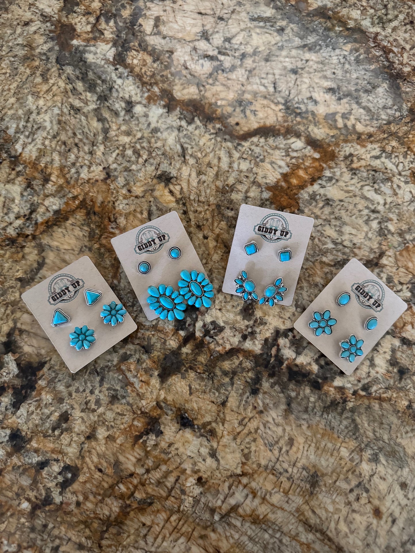 Turquoise-2 pair earring set