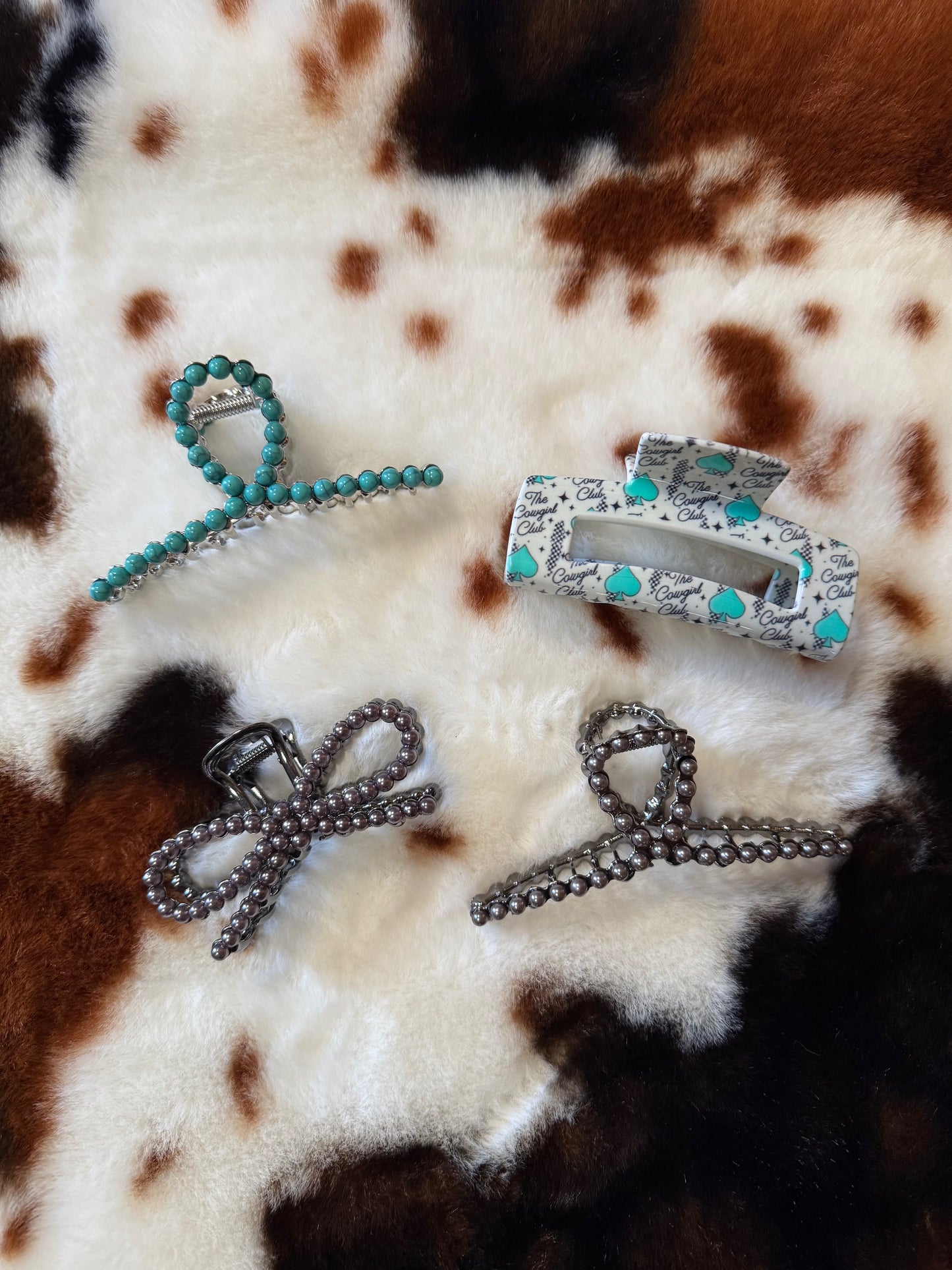 Western Faux Pearl Hair Clips