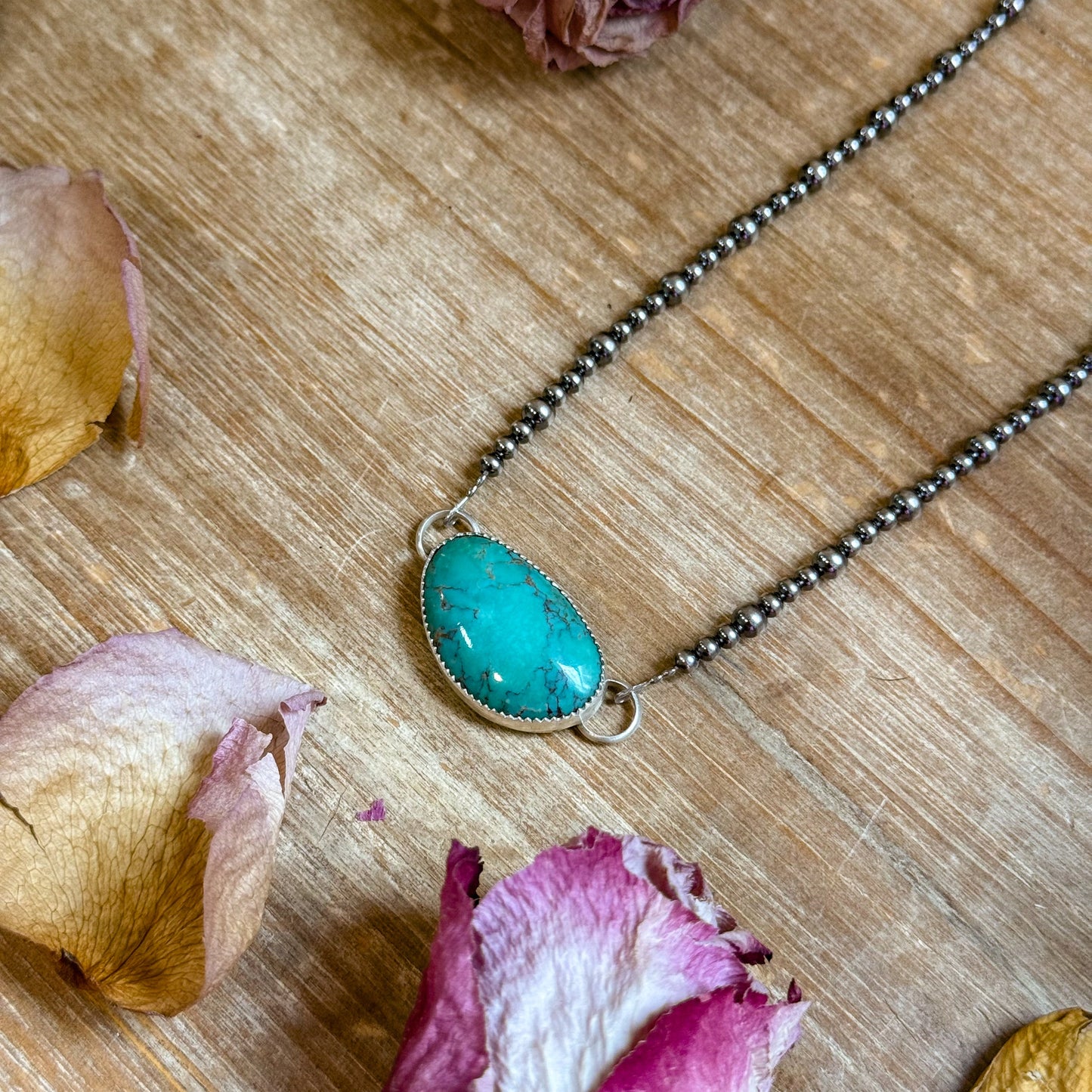 Sterling Silver & Turquoise Choker – 13”