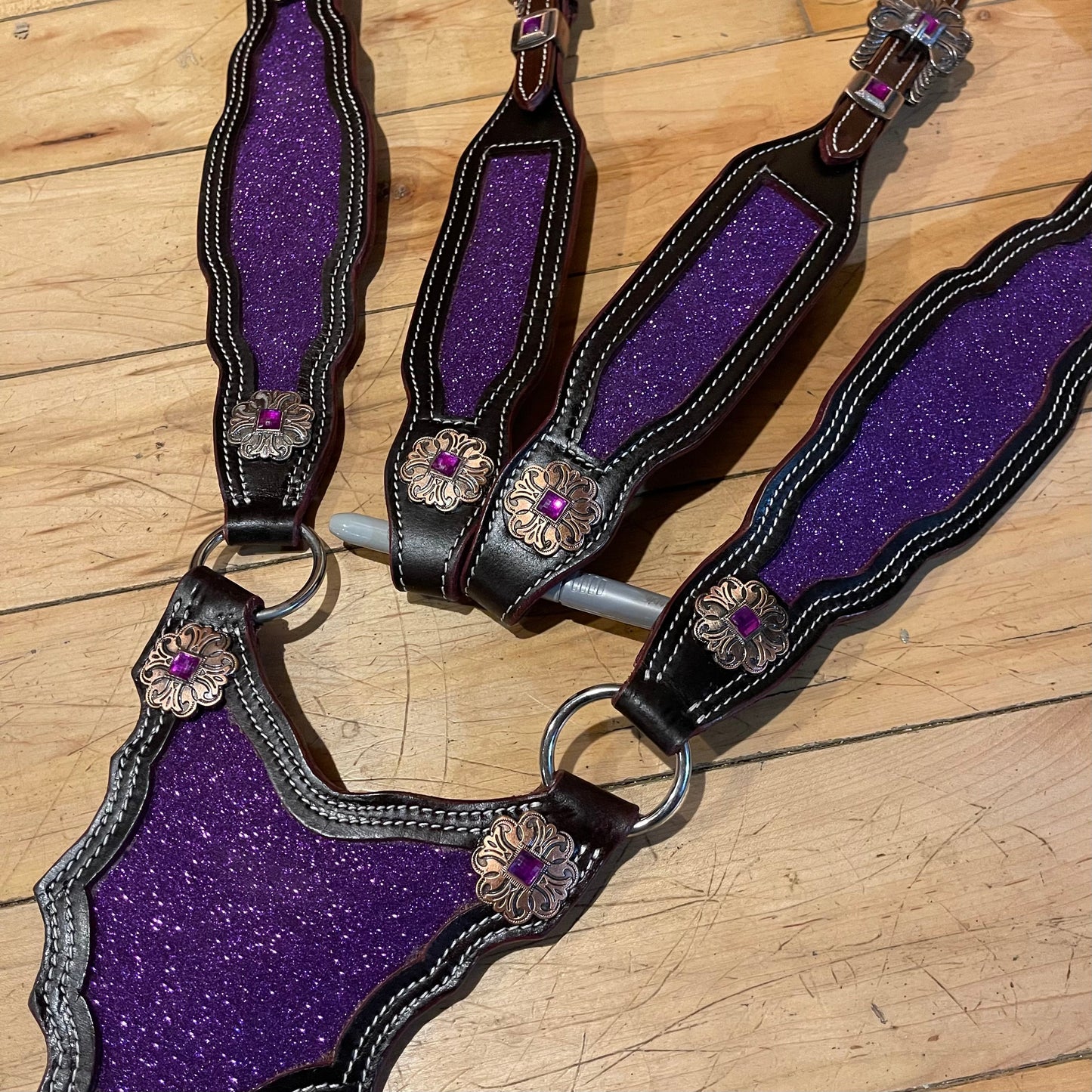 Western Tack Set - Purple Glitter, Gladiator (BHT031)