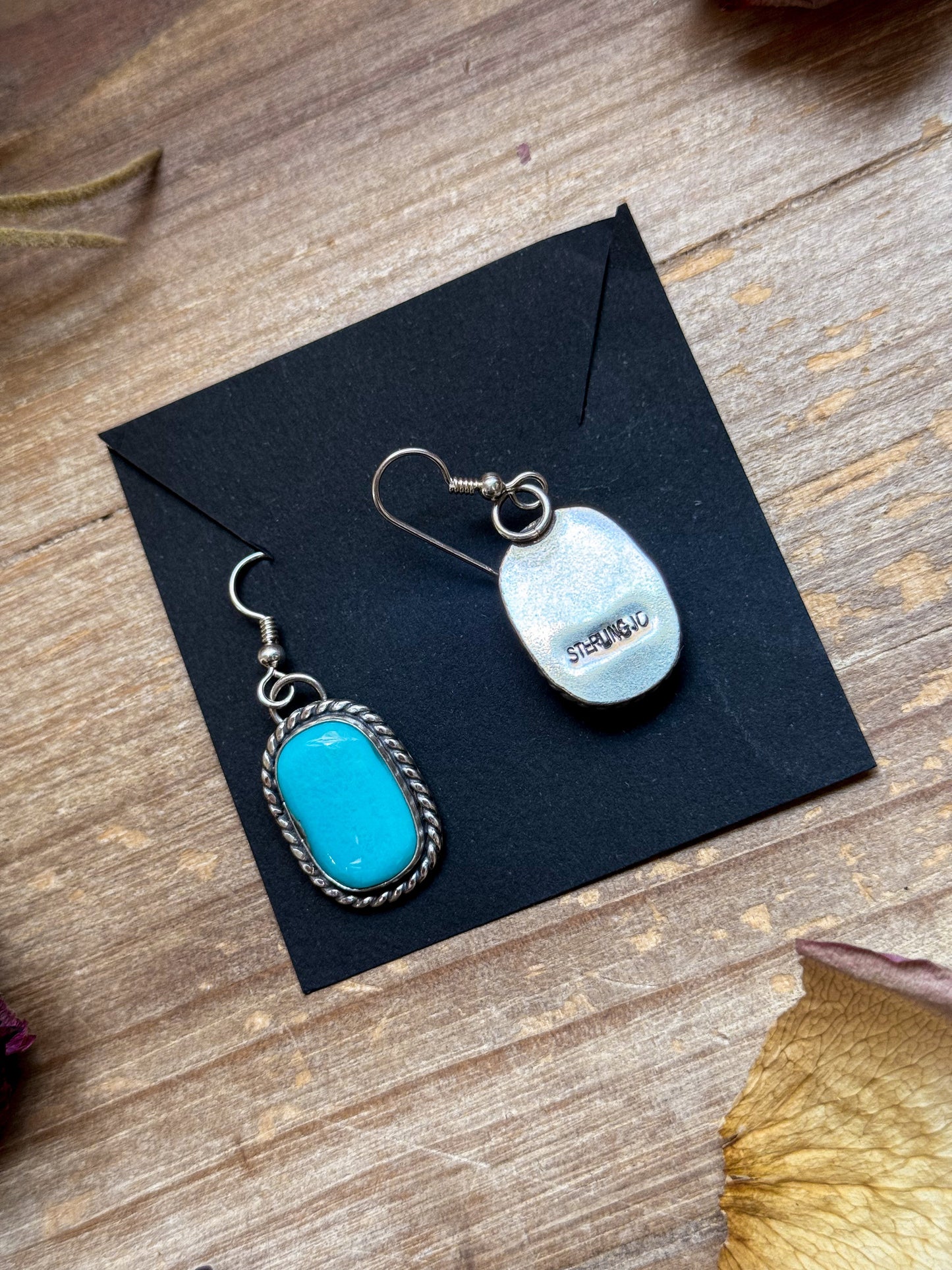 Sterling Silver Big Nugget Turquoise Dangle Earrings – Handmade by Artist Jason Ogg
