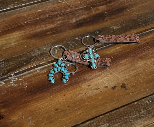 Western Faux Turquoise Keychain Wristlet