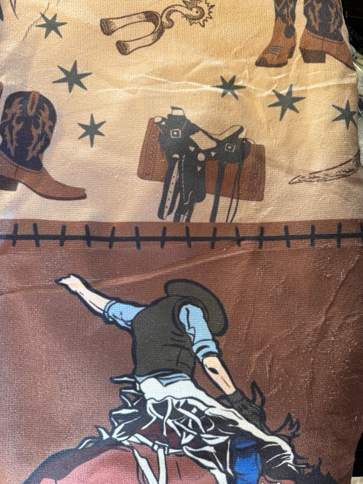 Western-Themed Beach Chair Towel with Pockets – 83"x23" Microfiber