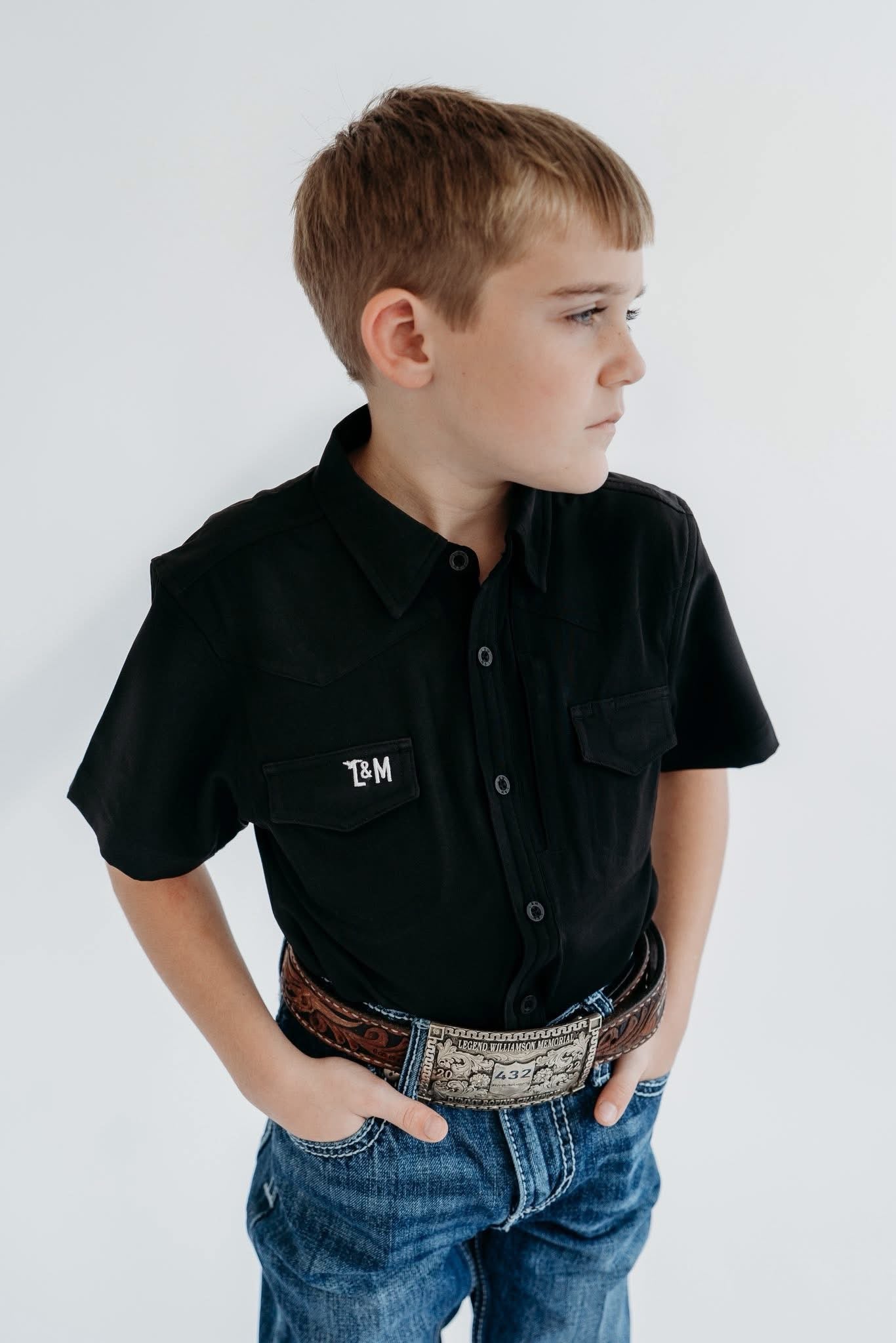 Modern Day Maverick-Short Sleeve Youth Rodeo Shirt