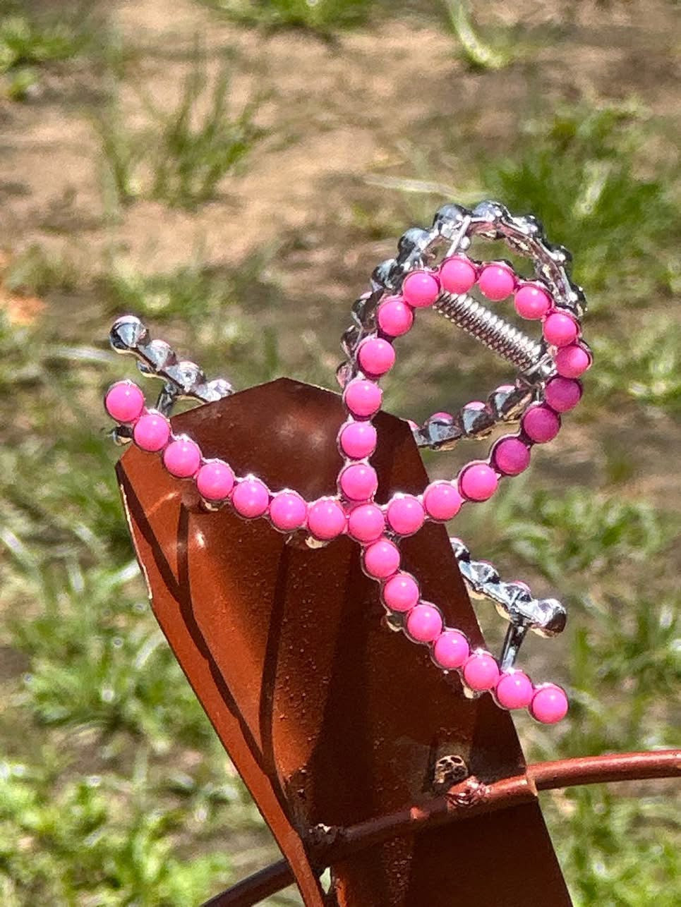 Western Faux Turquoise Pearl Claw Clips (Small)