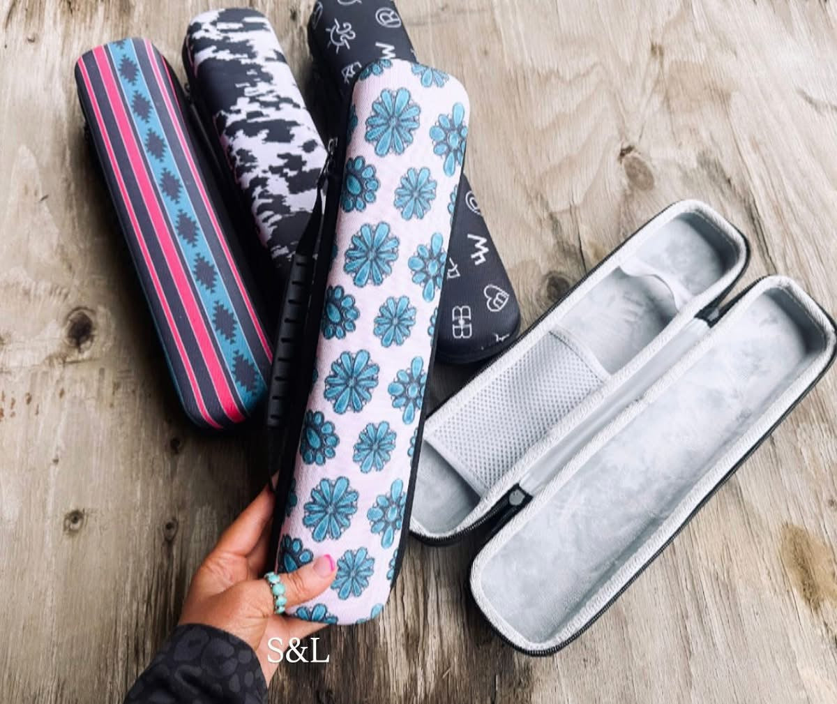 Western Print Travel Case for Flat Iron or Curling Iron