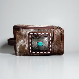 Leather and cowhide makeup bags