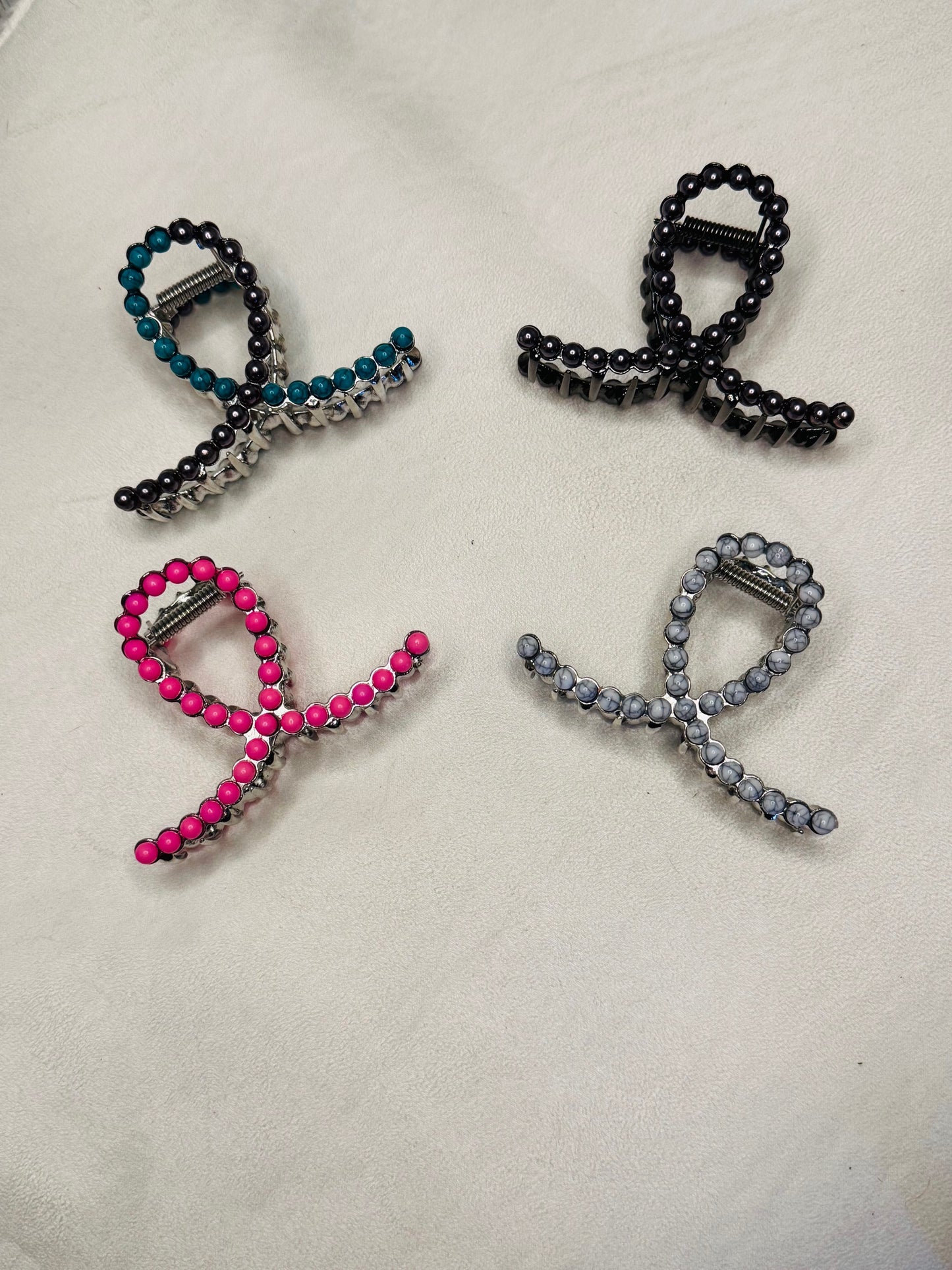 Western Faux Turquoise Pearl Claw Clips (Small)