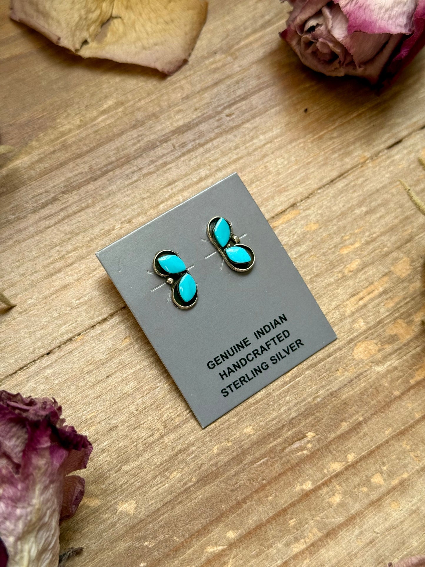 Sterling Silver Kingman Turquoise Stud Earrings