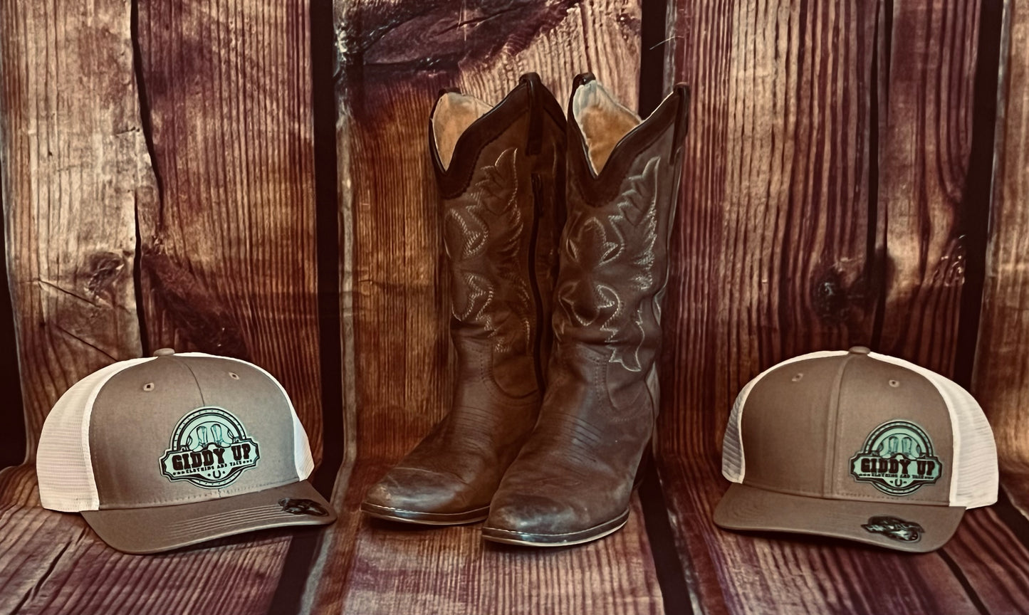 Giddy Up Logo Leather Patch Hats