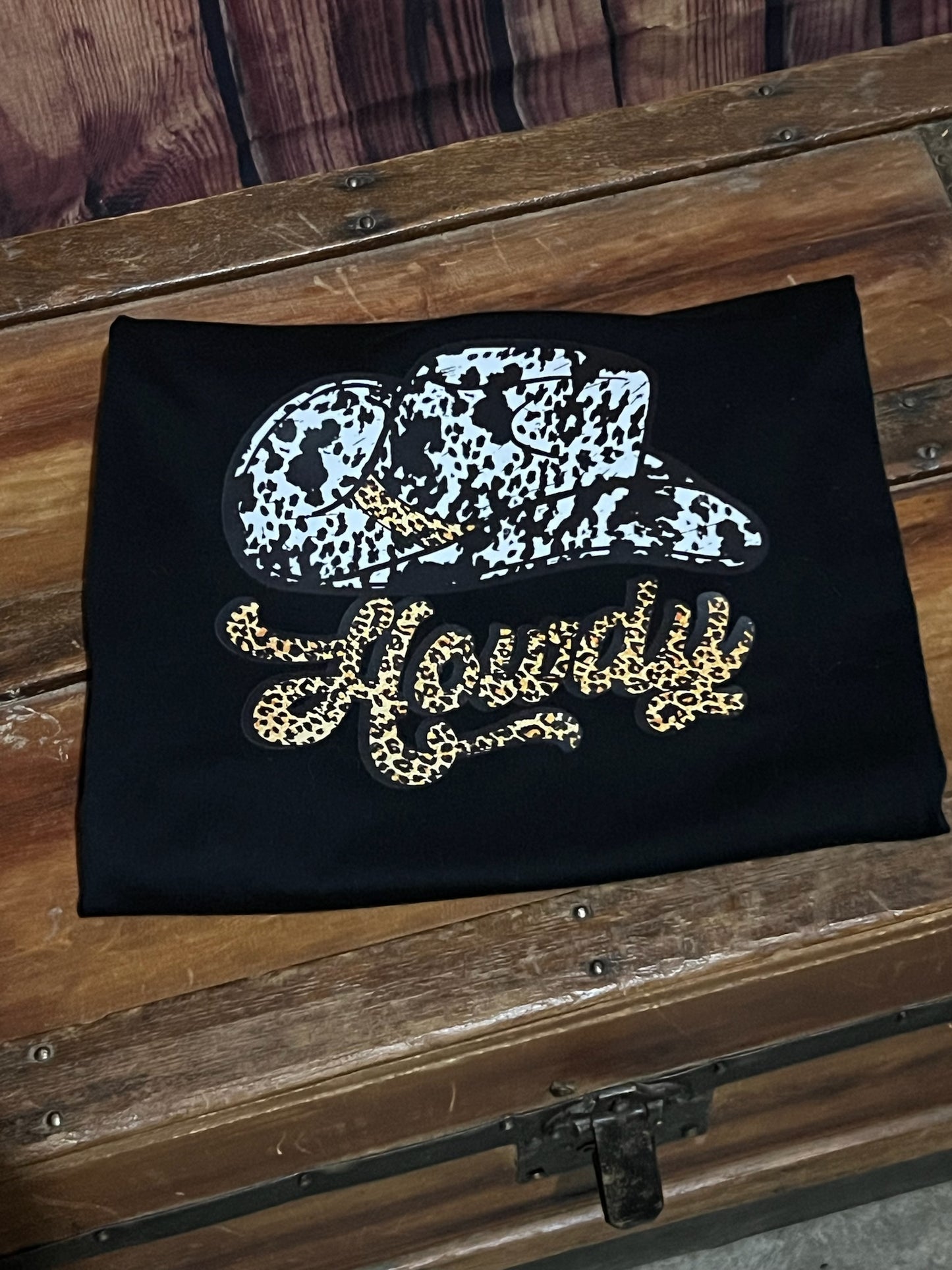 Howdy Leopard/Cow Print Graphic T-Shirt