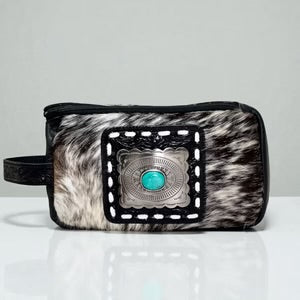 Leather and cowhide makeup bags