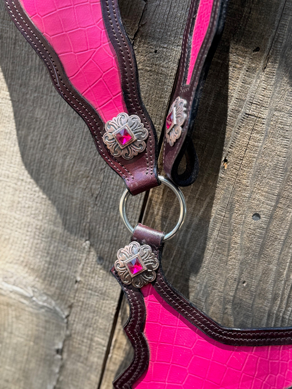 Horse Size Leather Tack Set – Browband Headstall & Matching Breast Collar