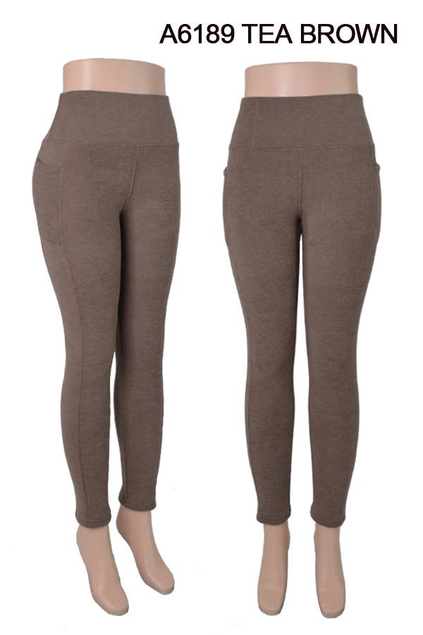 Thermal Faux Fur Lined Legging W/Pockets