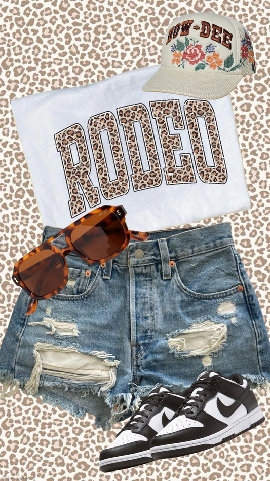 Leopard Print RODEO Graphic Tee