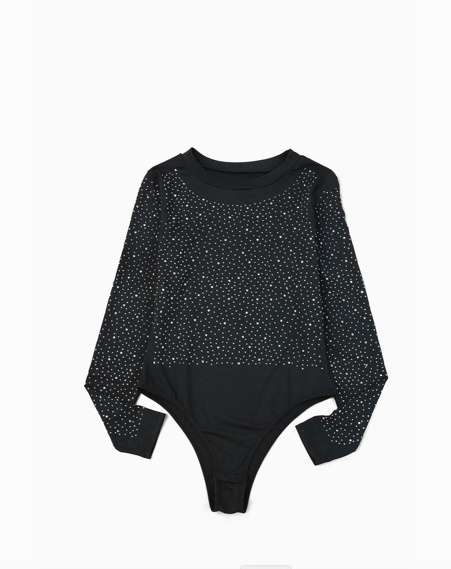 Rhinestone Long Sleeve Bodysuit