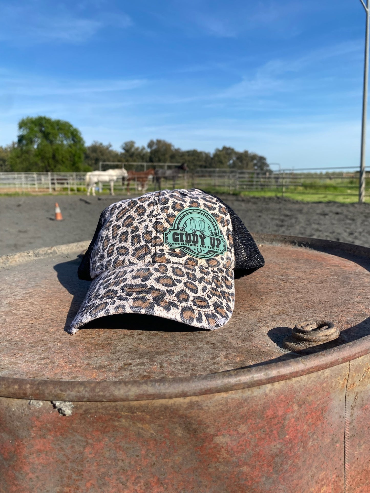 Giddy Up Logo Leather Patch Hats