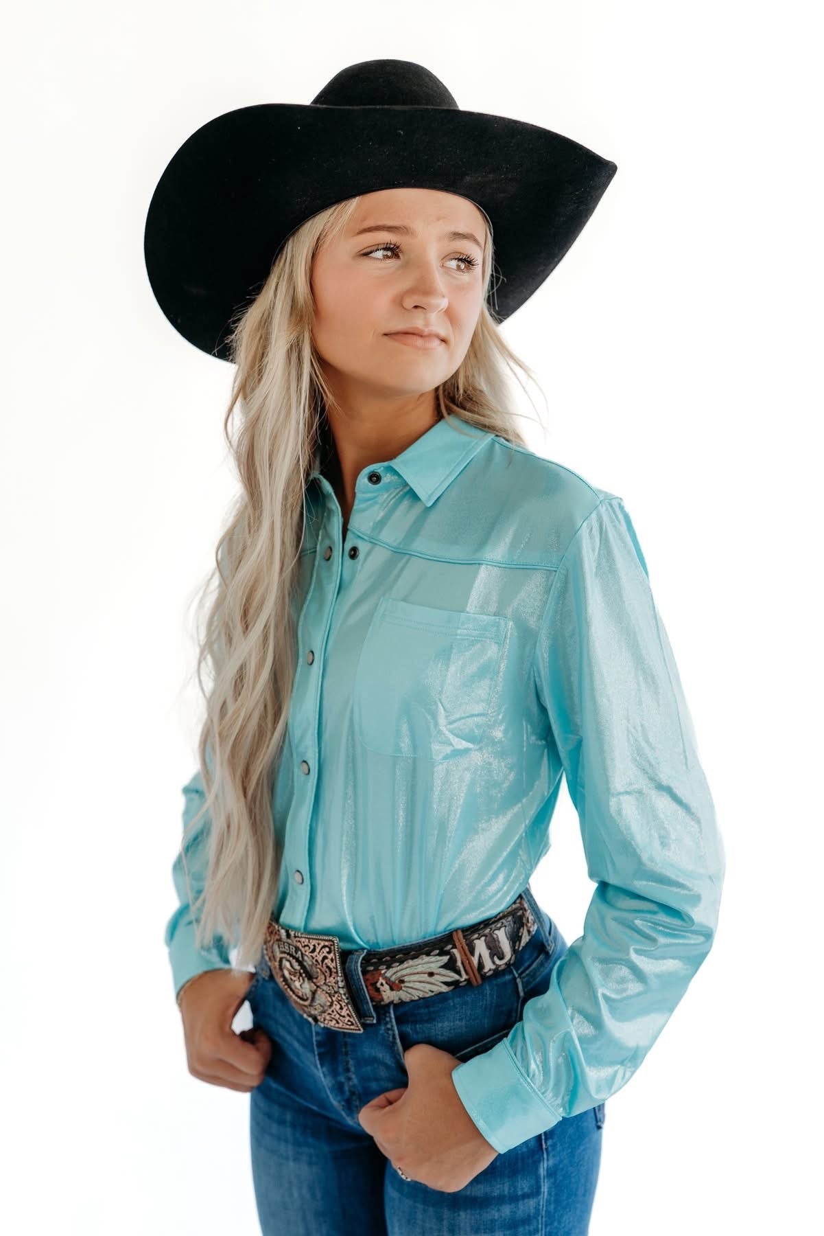 Metallic Pearl Snap Rodeo Shirt