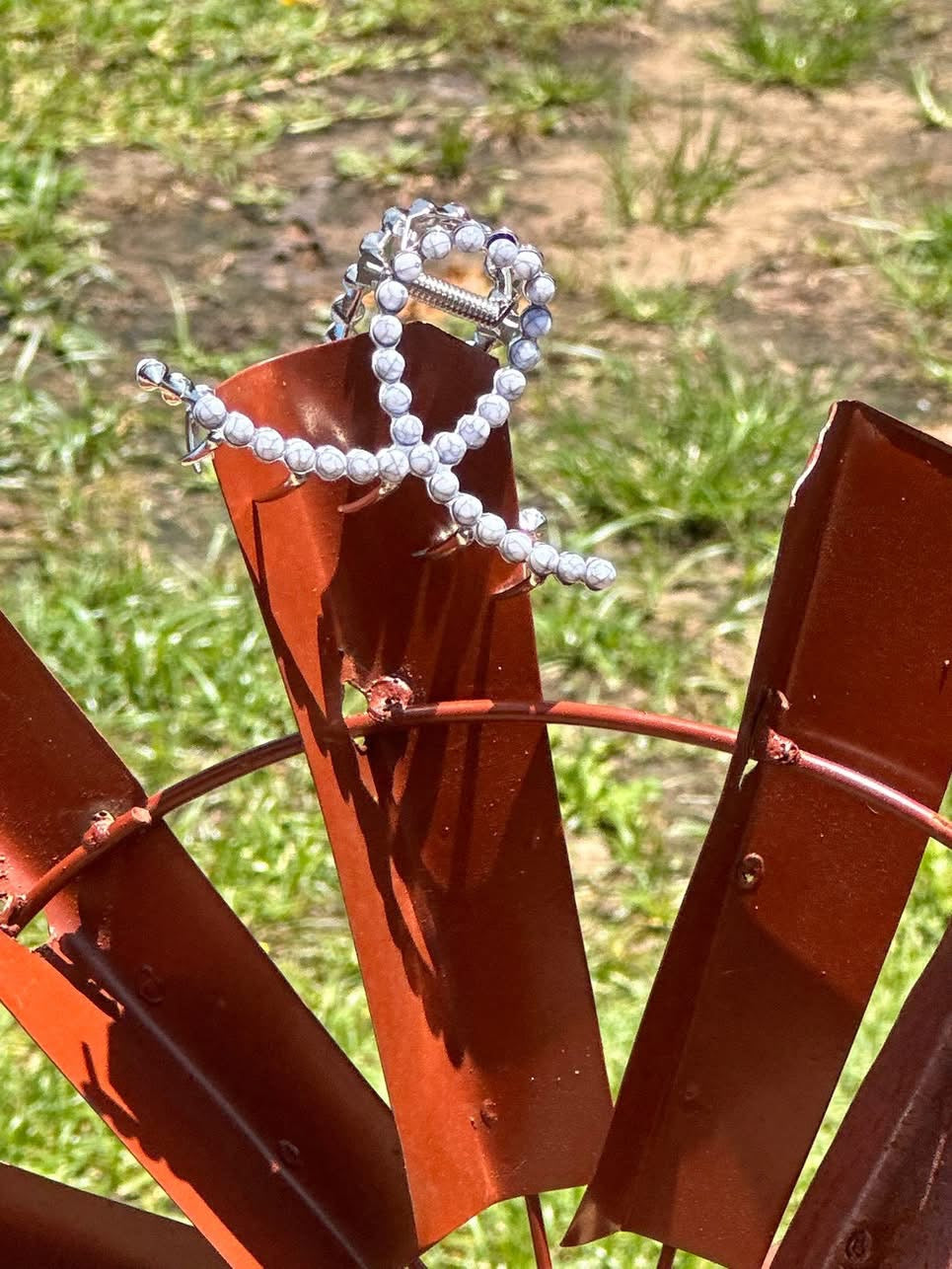 Western Faux Turquoise Pearl Claw Clips (Small)