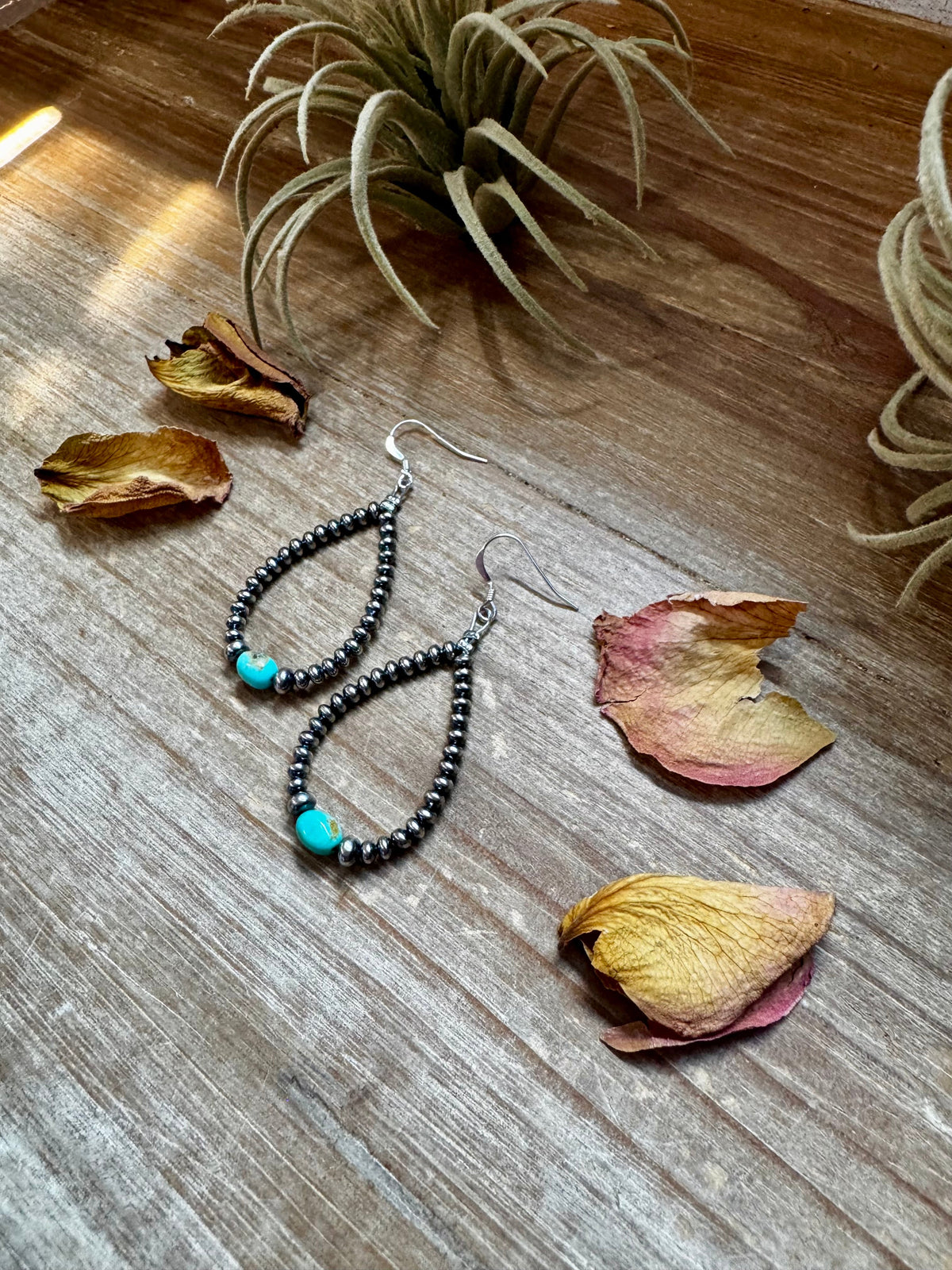 Sleeping Beauty Turquoise Teardrop Earrings – Sterling Silver
