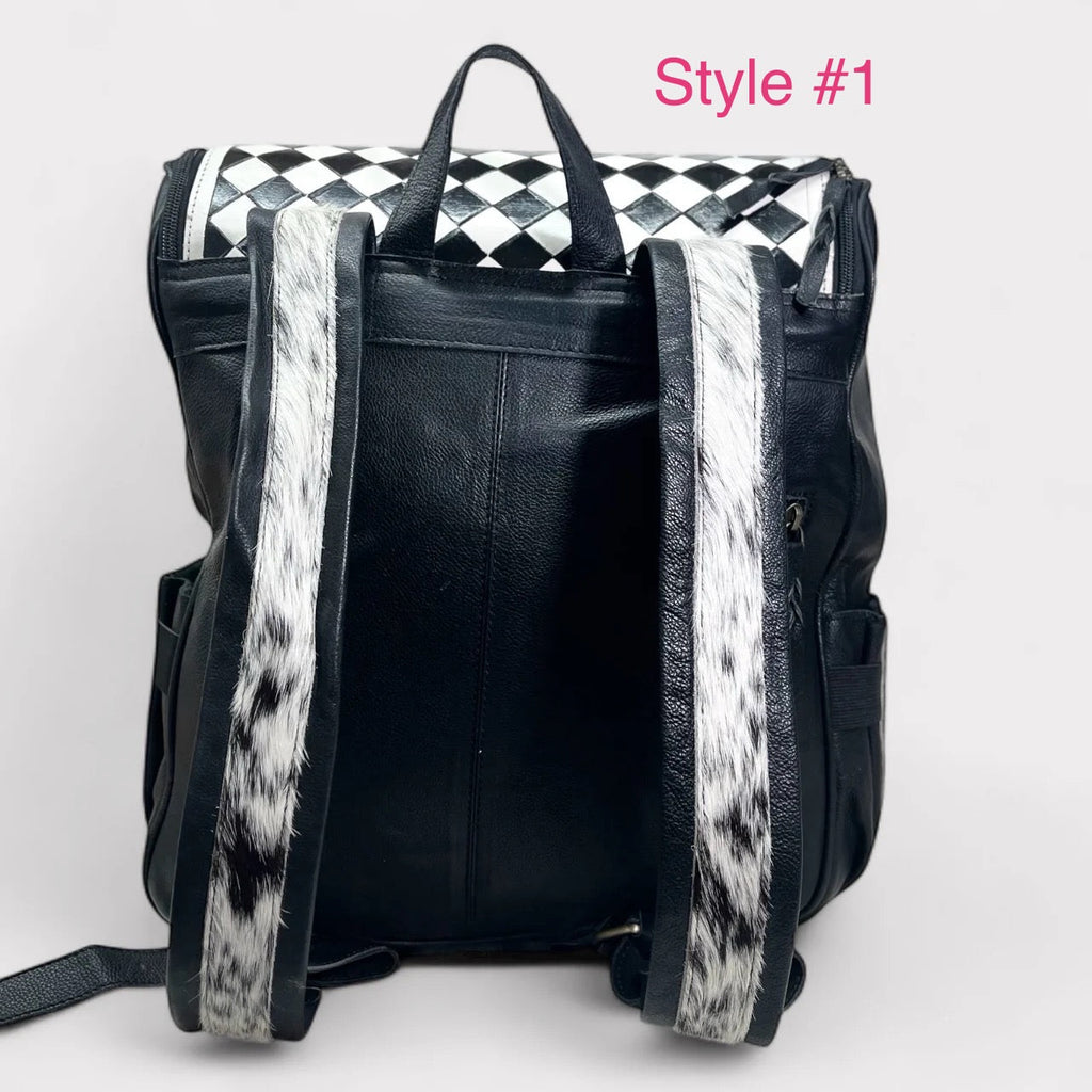 Leather and cowhide backpacks