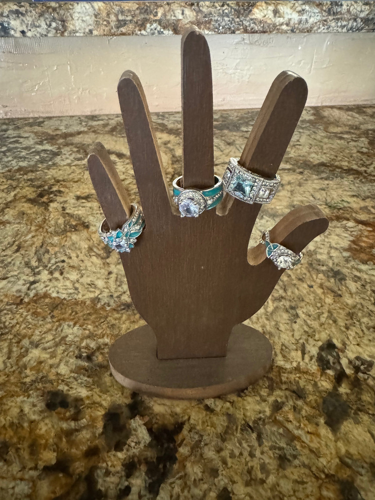 Western Fashion Rings with Imitation Turquoise & CZ Accents