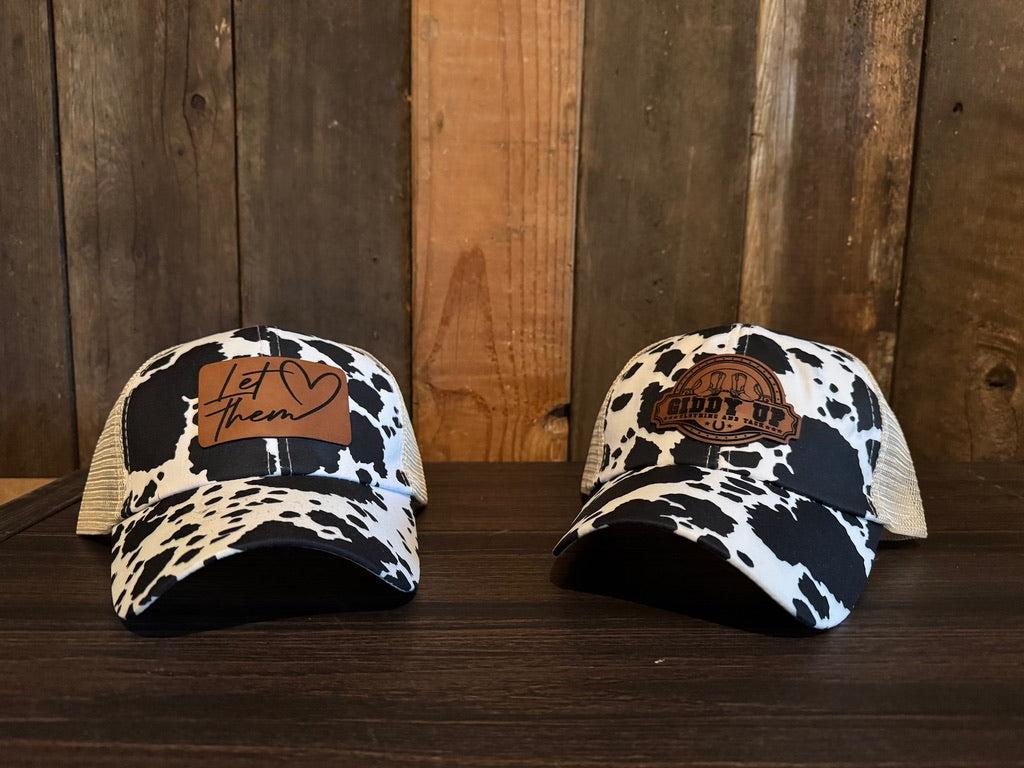 Women’s Criss-Cross Ponytail Hat with Leather Patch
