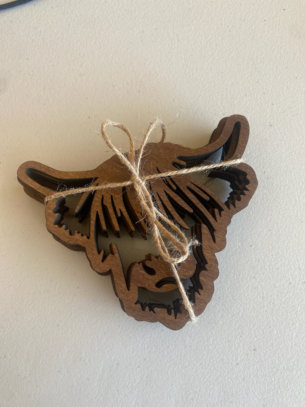 Hyland Cow Wood Coaster Set of 4