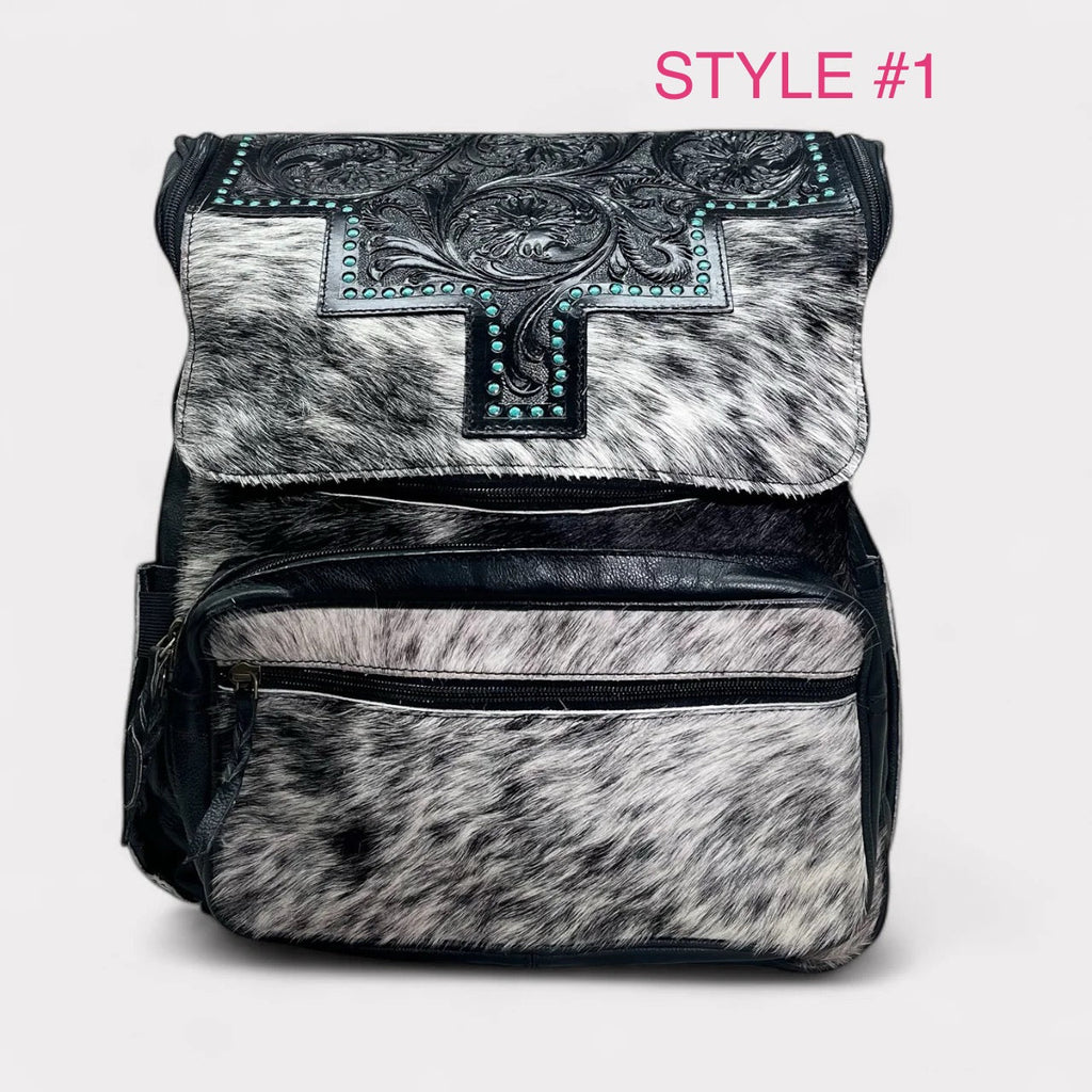 Leather and cowhide backpacks