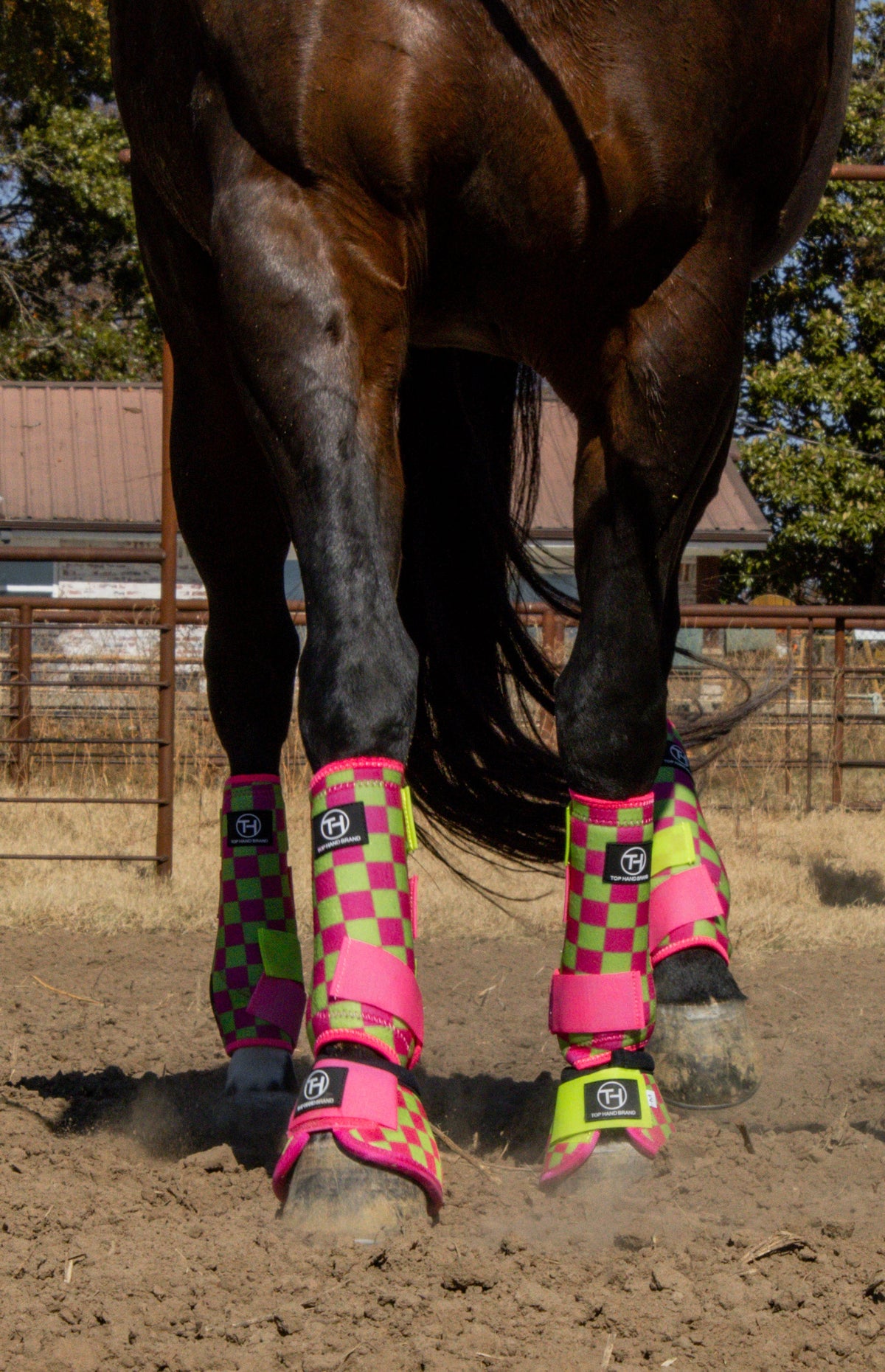 Lime/Pink Checkered Sport Boots