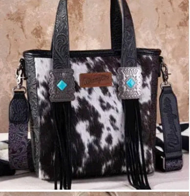 Wrangler Cowhide Tote Crossbody Bag