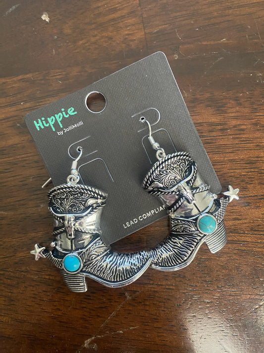 Turquoise Boot Earrings