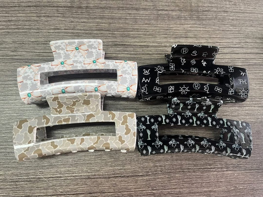 Acrylic Rectangular Hair Claws