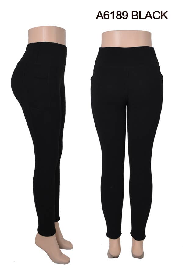 Thermal Faux Fur Lined Legging W/Pockets