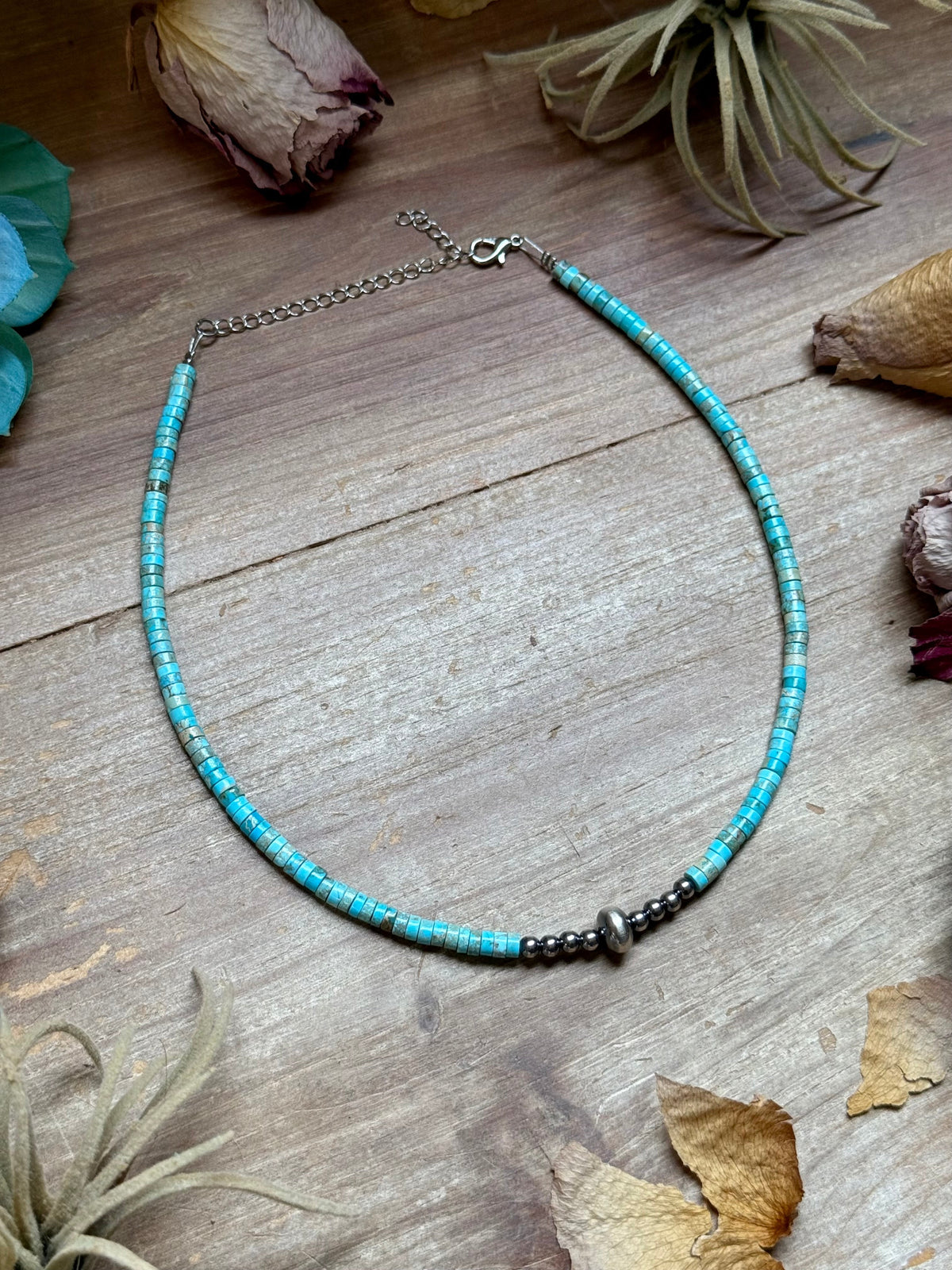 Variscite Heishi Necklace – 14" Best seller