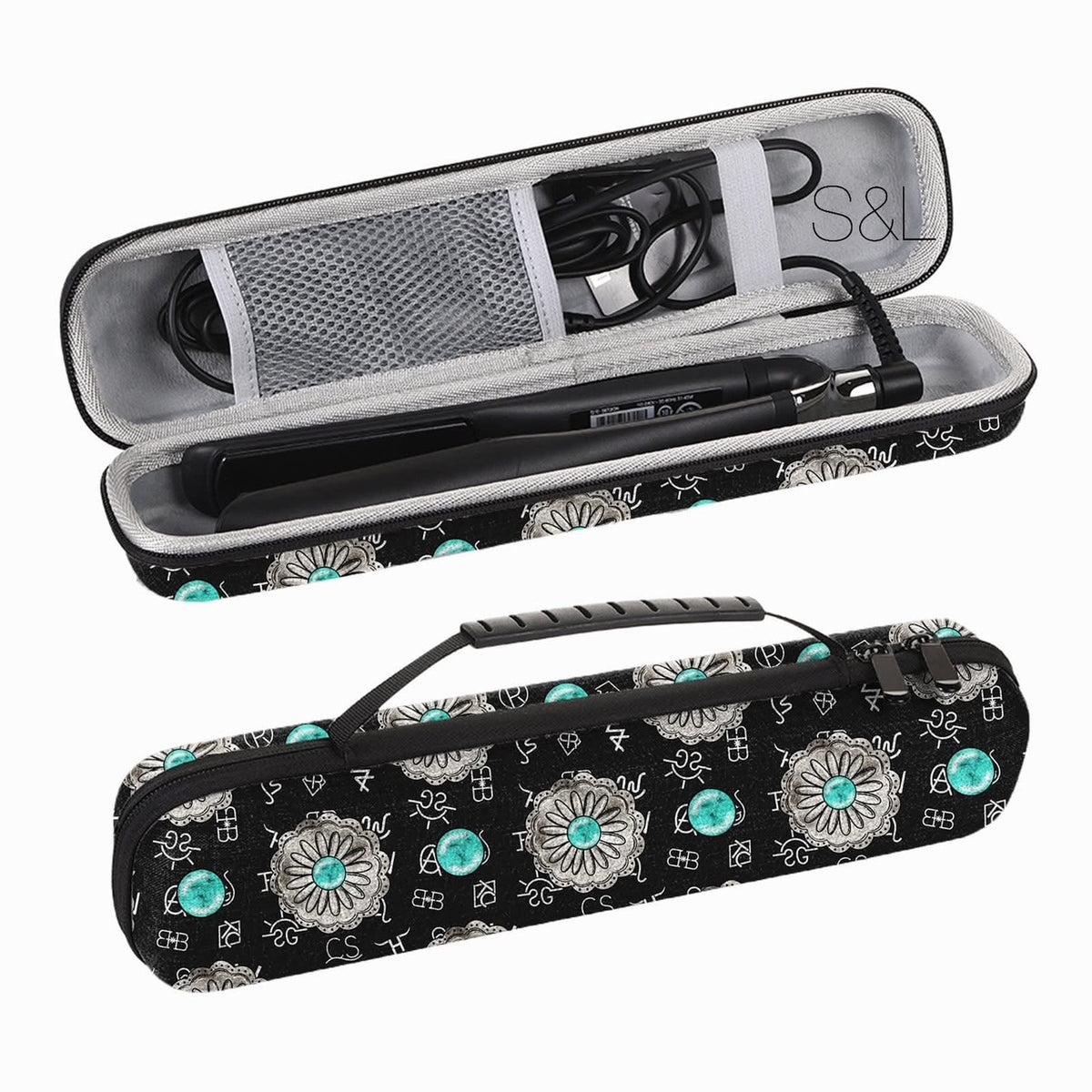 Western Print Travel Case for Flat Iron or Curling Iron