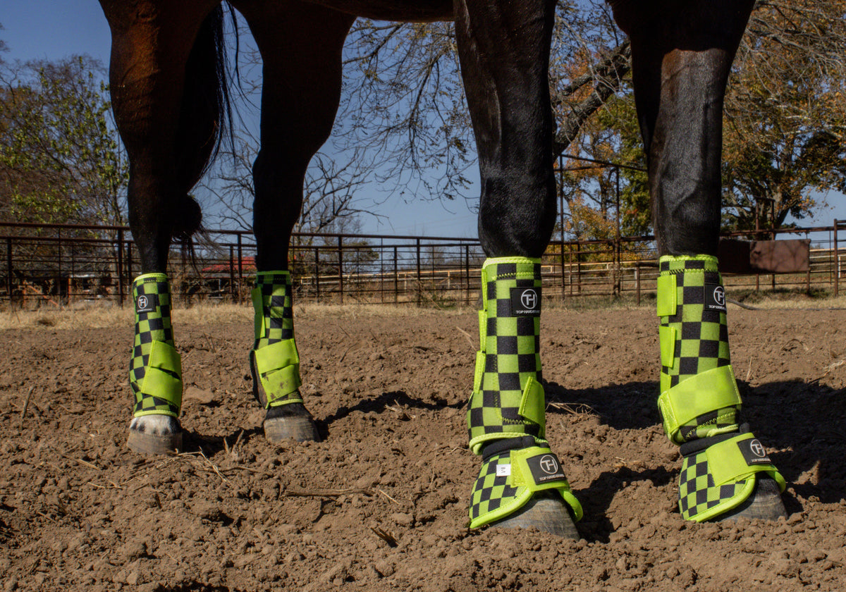 Lime/Black Checkered Sport Boots