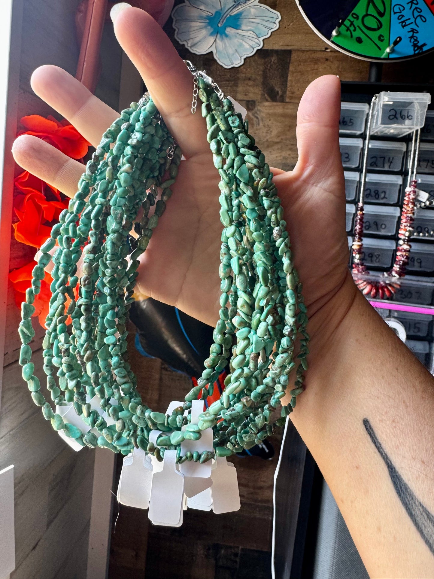 Choker Green Nugget Turquoise Choker