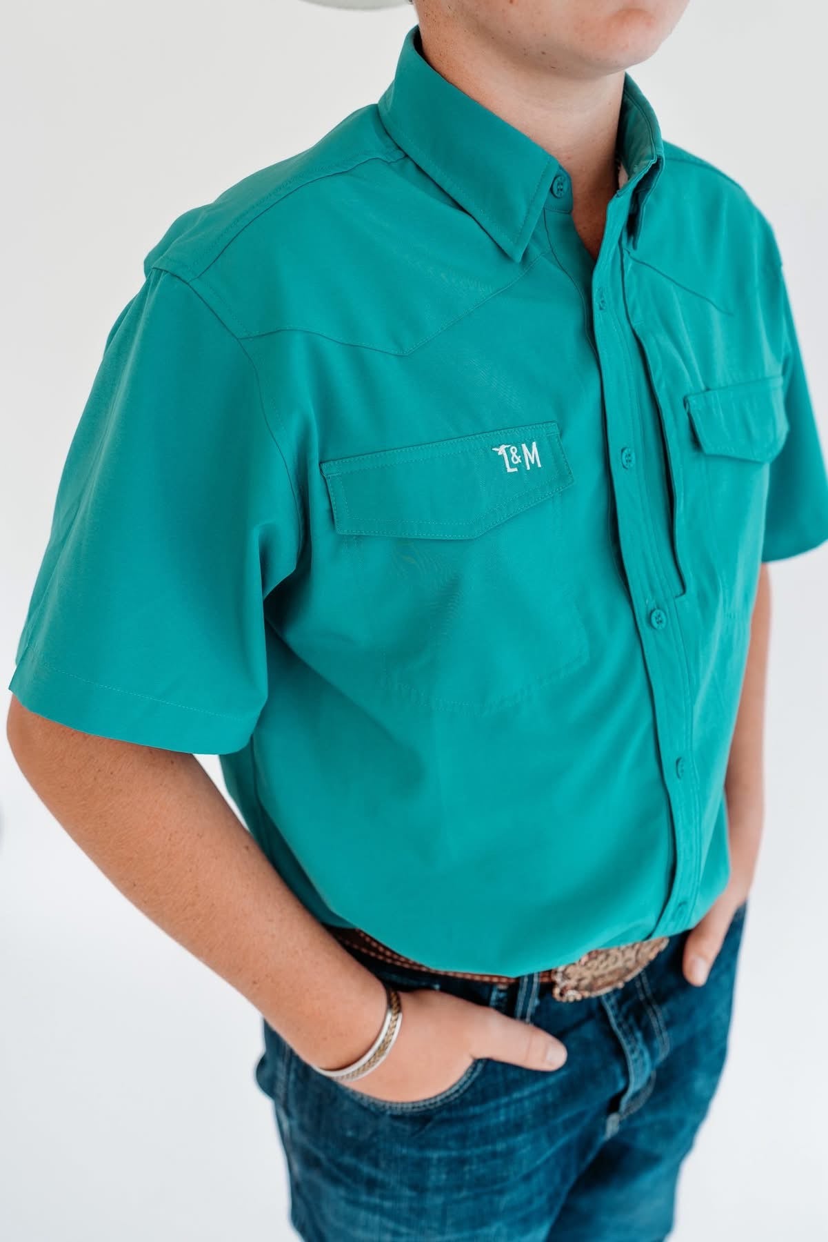 Modern Day Maverick-Short Sleeve Youth Rodeo Shirt