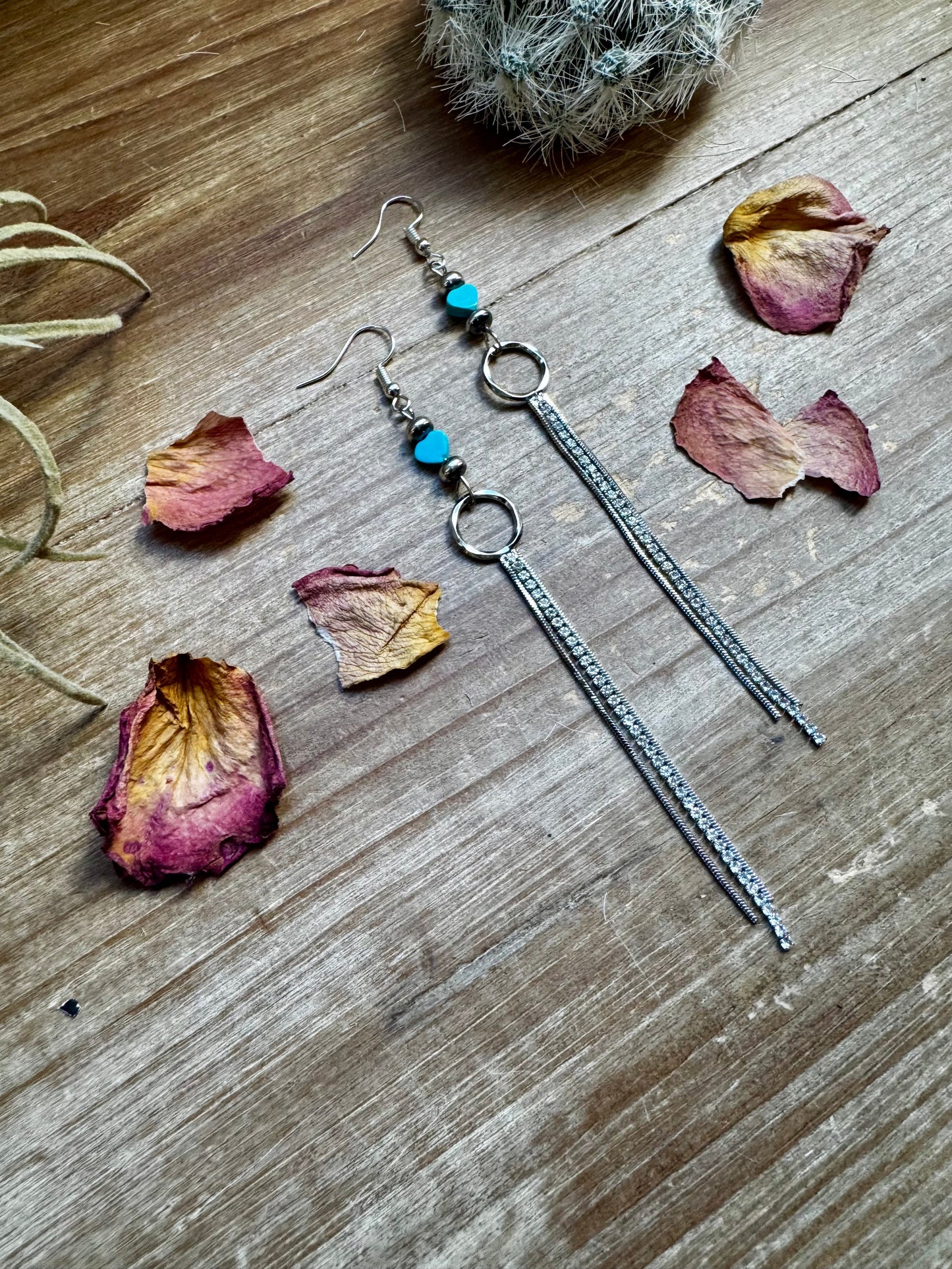 Turquoise heart and chic dangle