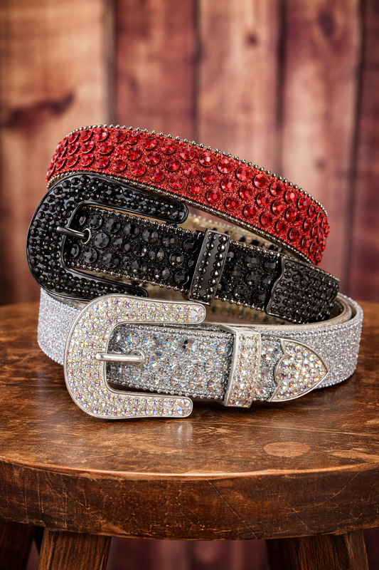 Rhinestone Western Statement Belt