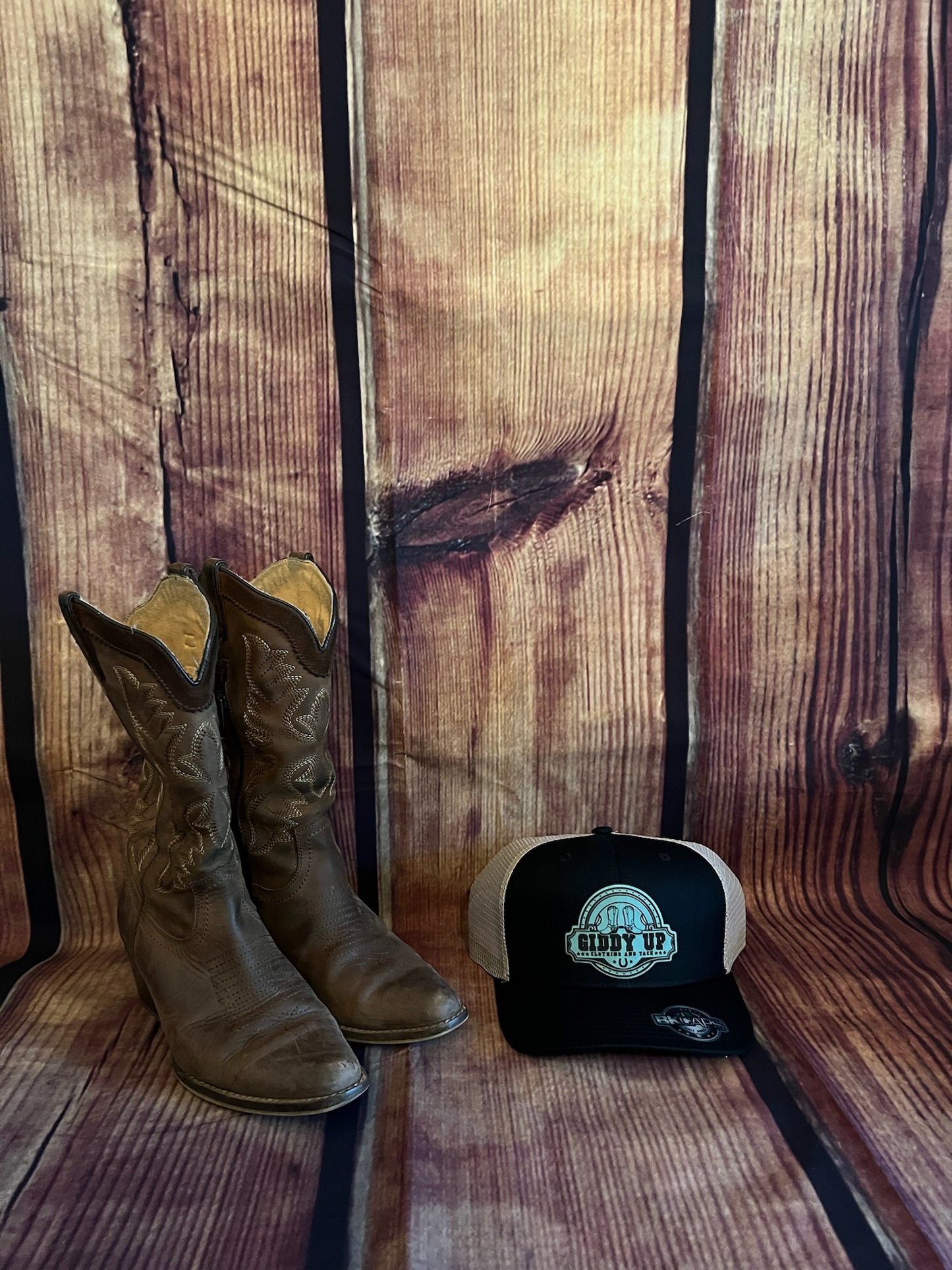 Giddy Up Logo Leather Patch Hats