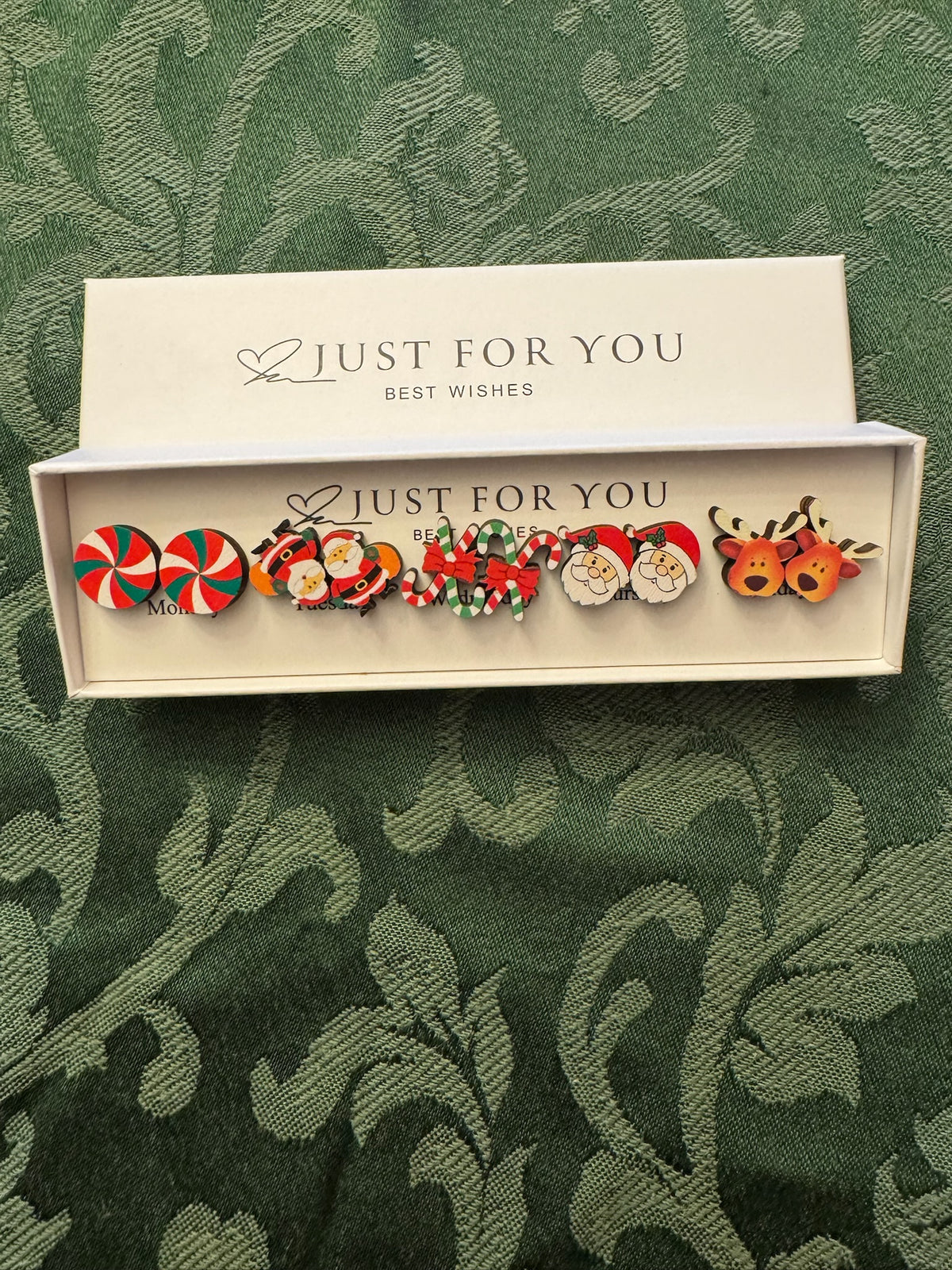 Christmas Earring Gift Set – 5 Pairs in “Just for You” Box
