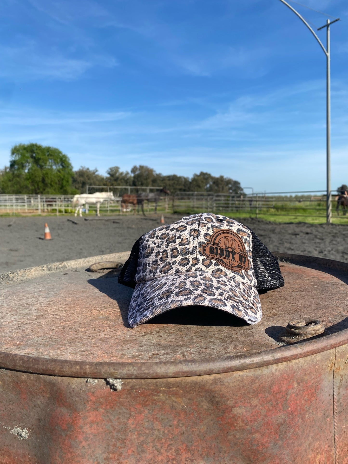 Giddy Up Logo Leather Patch Hats