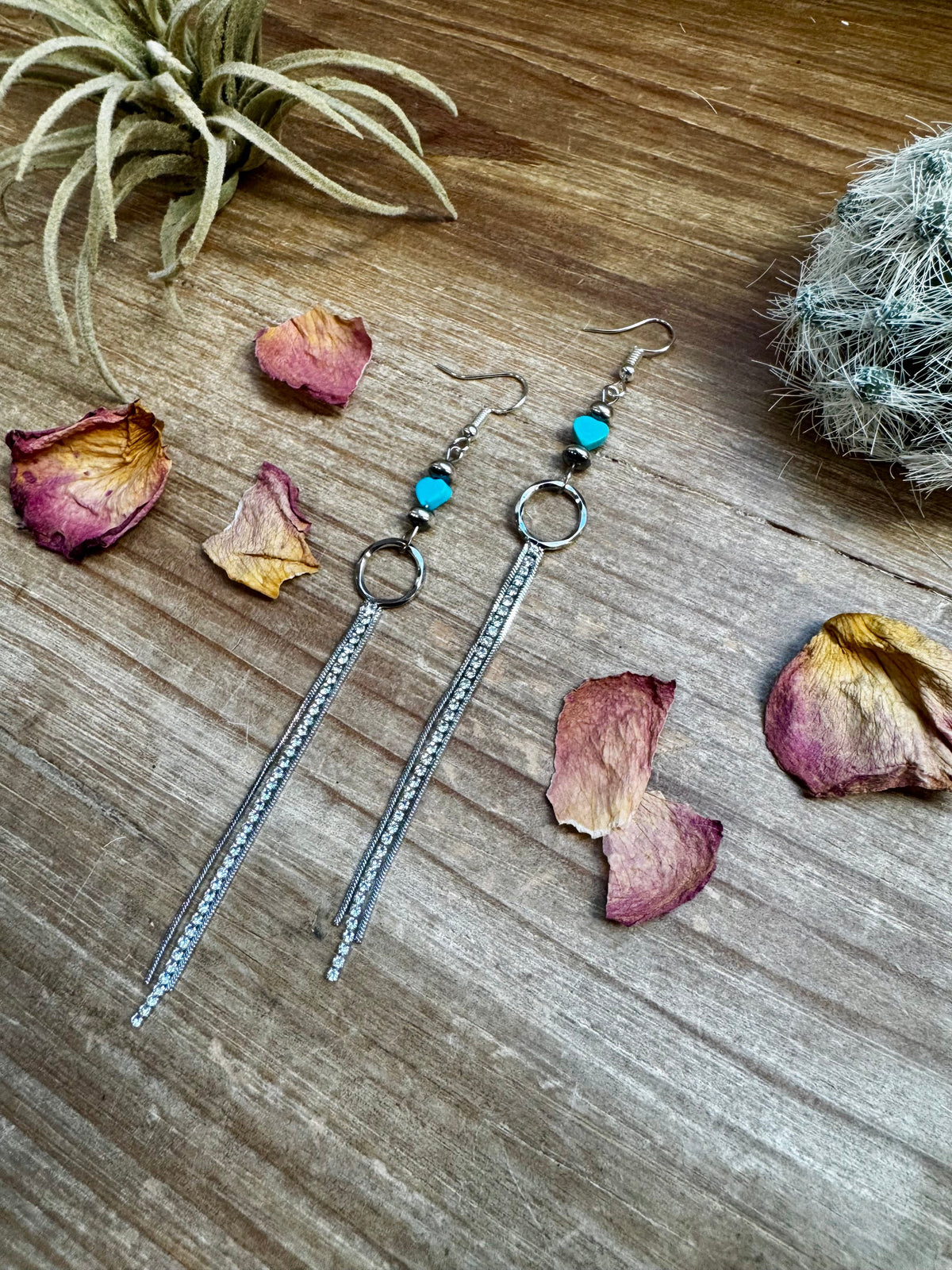 Turquoise heart and chic dangle