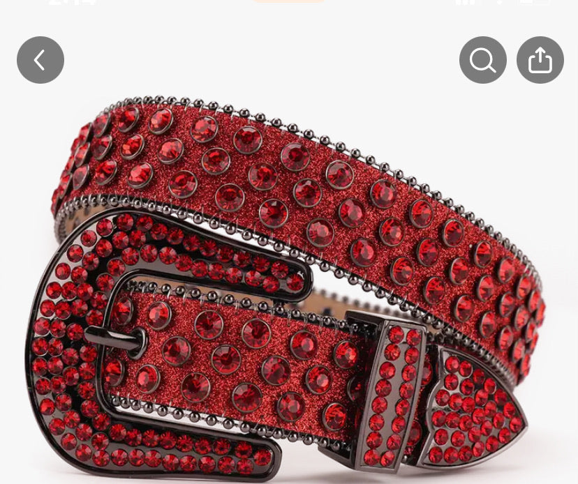 Rhinestone Western Statement Belt
