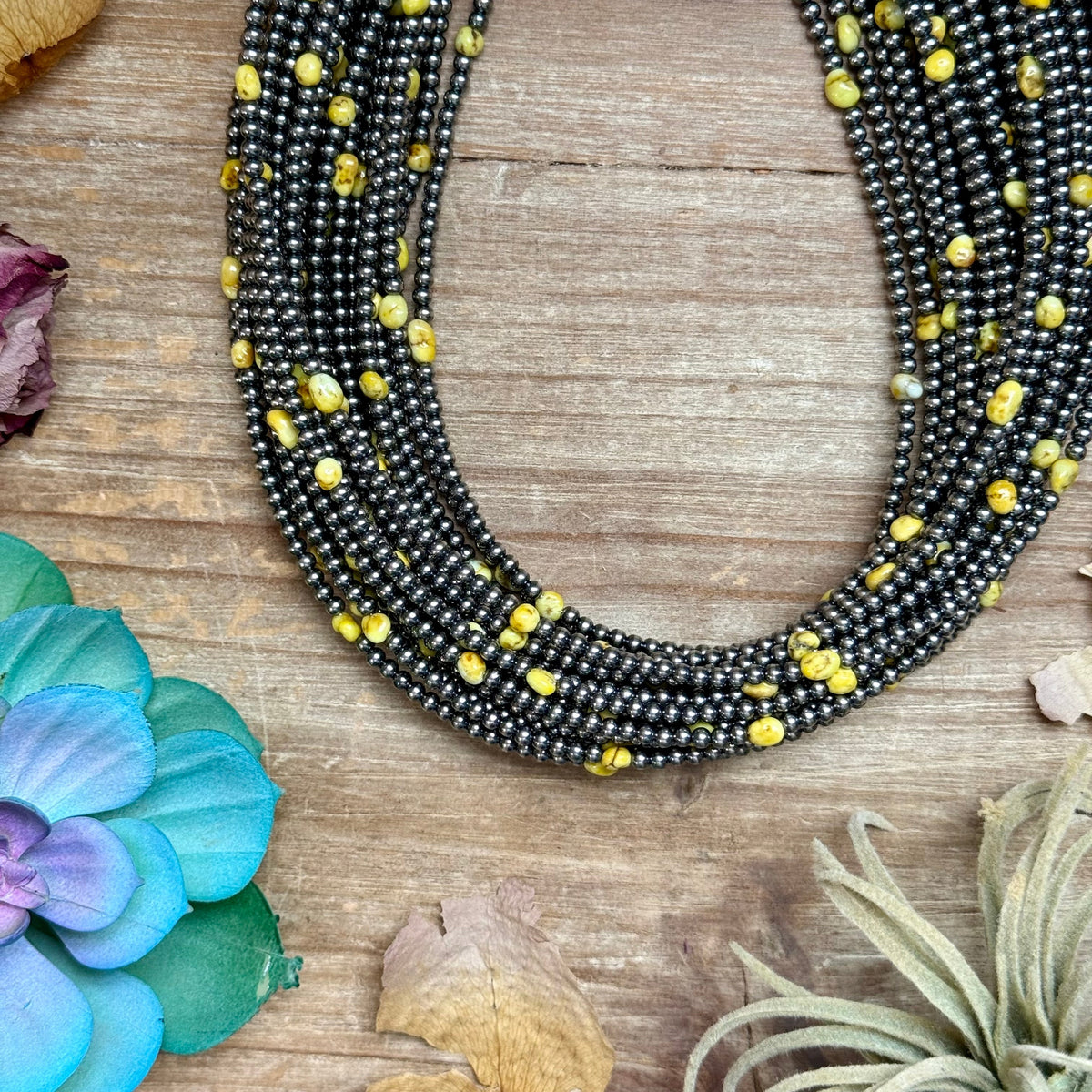 15” Palomino Turquoise Necklace – Sterling Silver Pearls