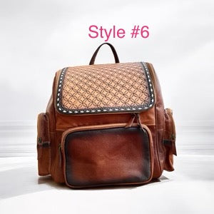Leather and cowhide backpacks
